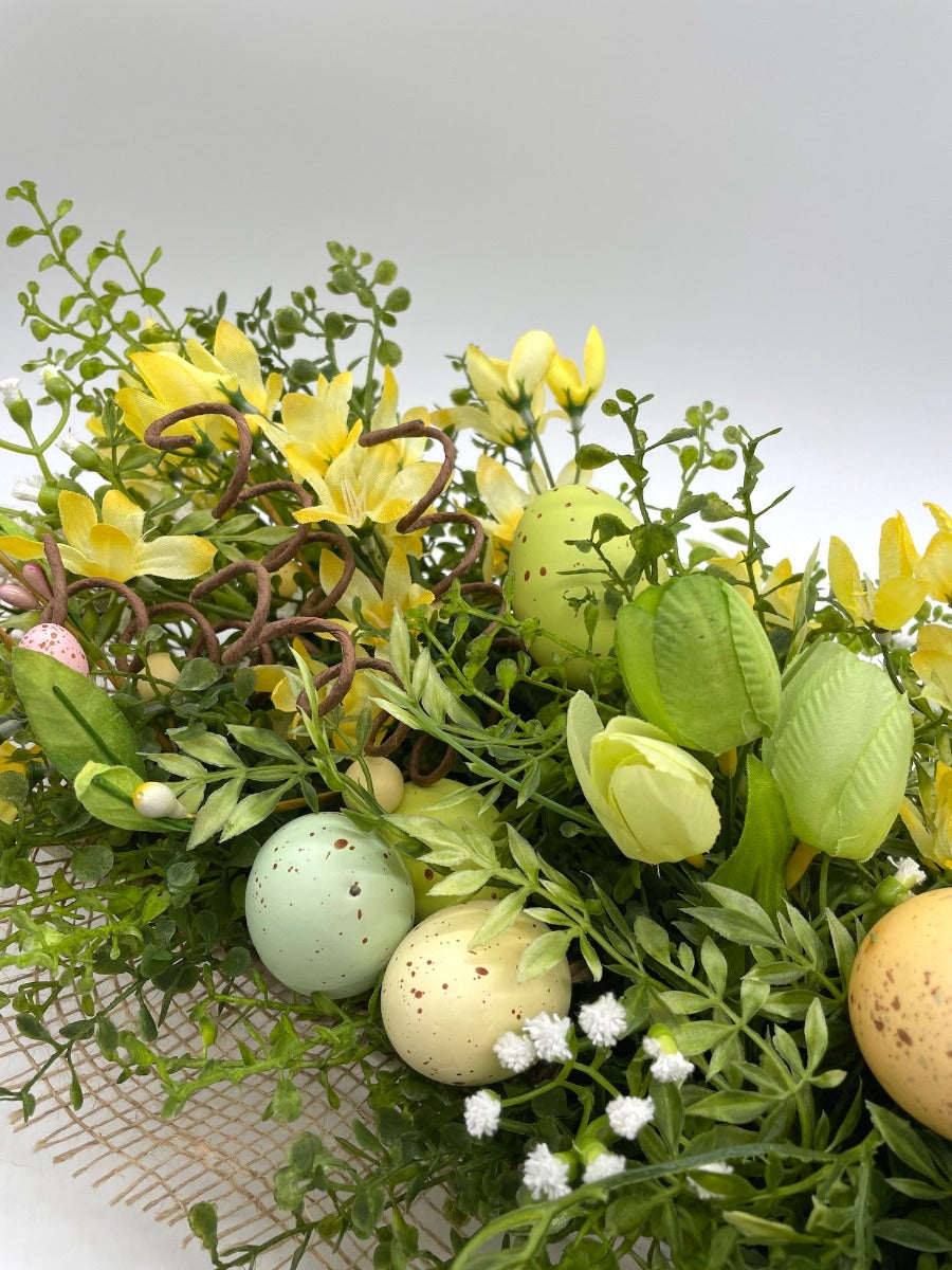 Elegant Easter Centerpiece, Easter Table Decor, Spring Arrangement with Faux Eggs, by AllSeasonsHouseDecor