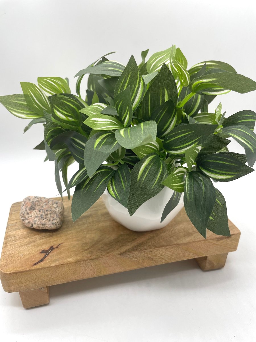 house plants fake mall Faux Plant in White Vase, Realistic Artificial Greenery – allseasonshousedecor.com