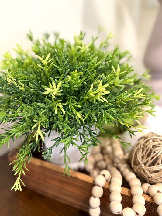 Faux Plants in Square Ceramic Vase