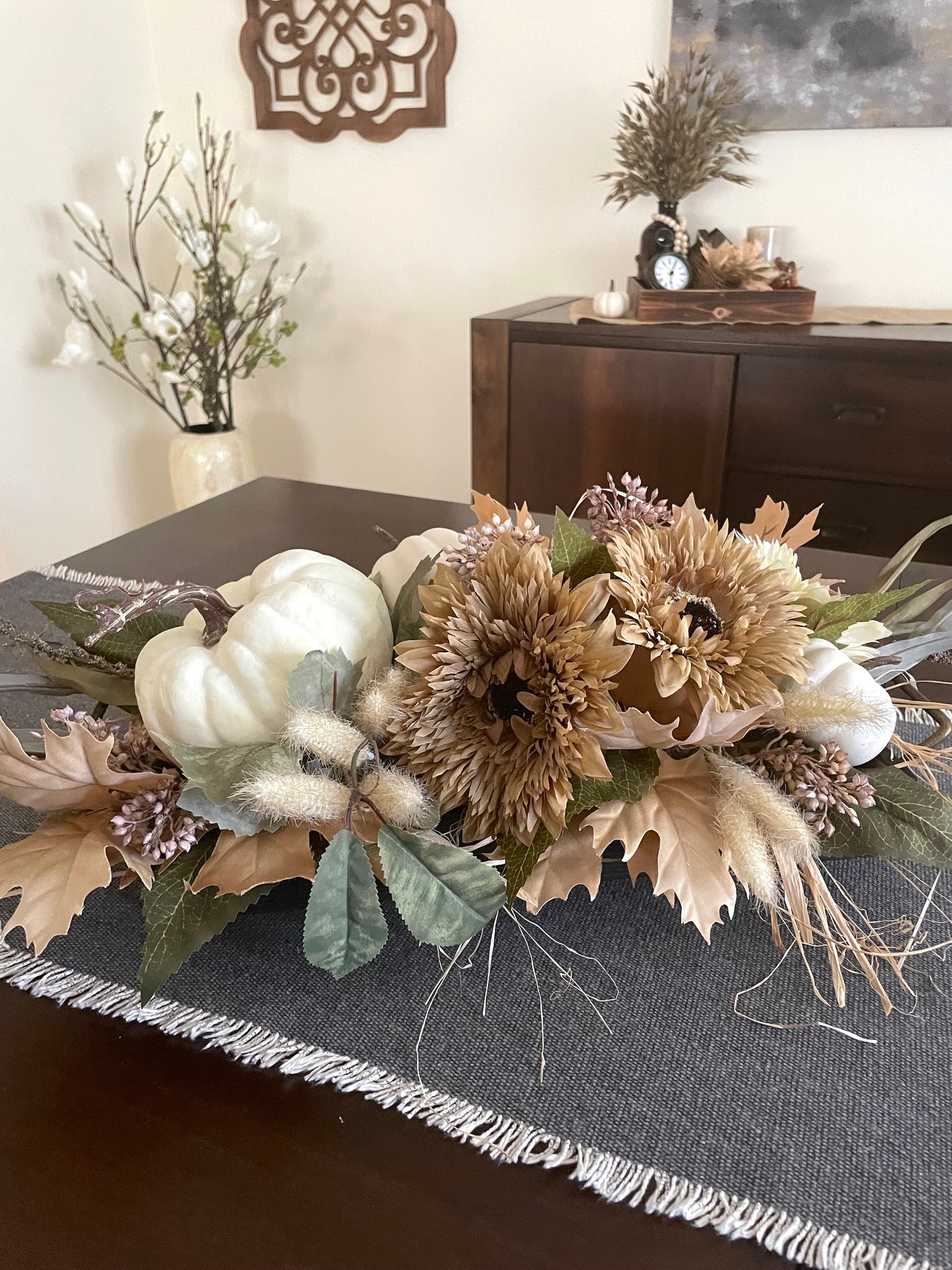 Thanksgiving Table Centerpiece, Autumn Table Centerpiece, Pumpkin Living Room Decor