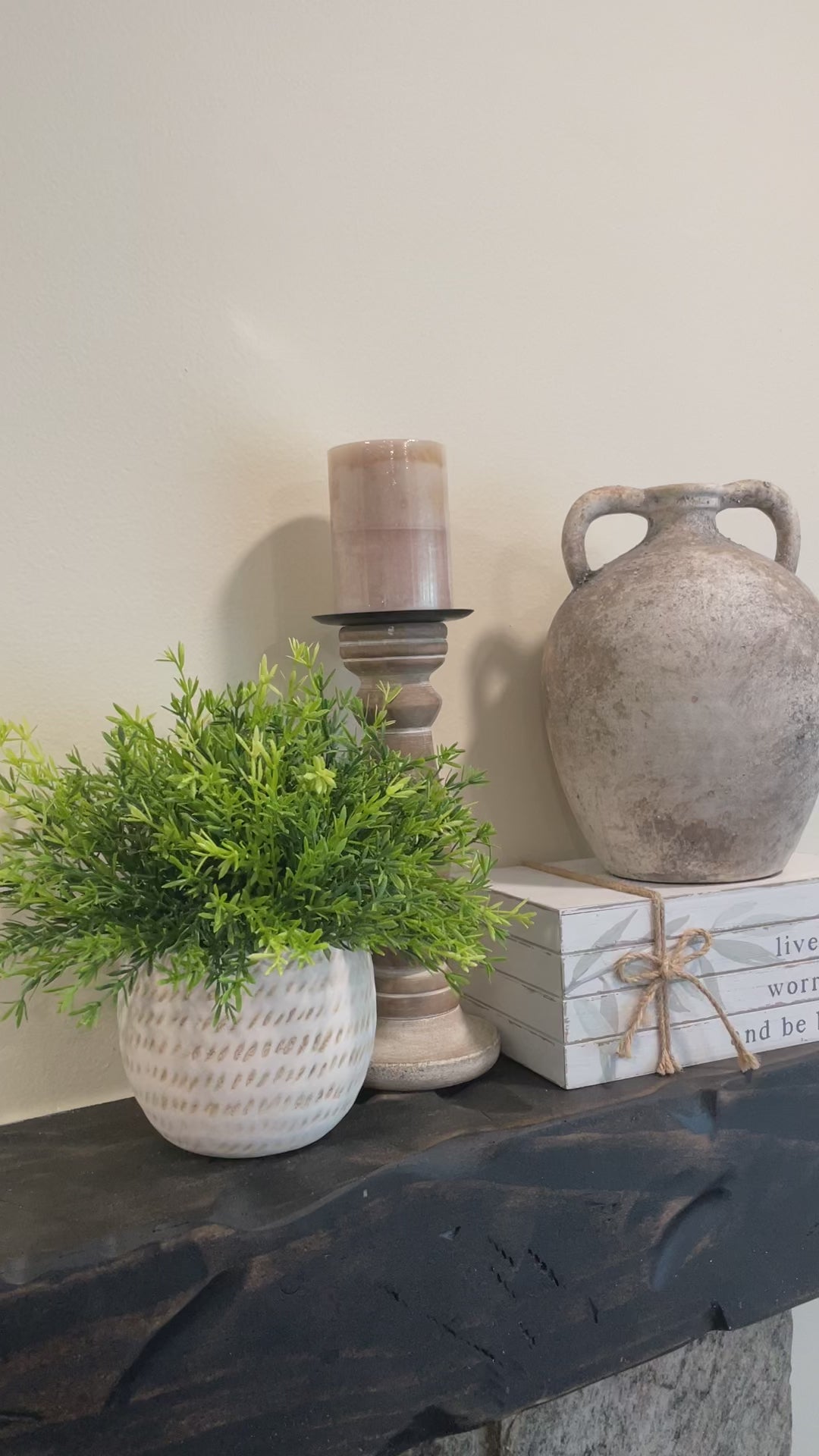 video Potted Faux Plants, Realistic Artificial Indoor Plants, Fake Plants Mix in Ceramic Pot