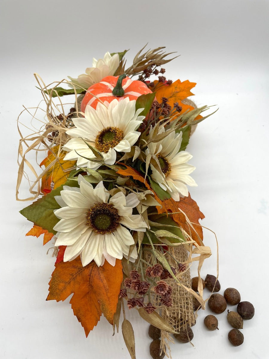 Autumn Farmhouse Arrangement, Thanksgiving Table Decor, Small Harvest Decoration
