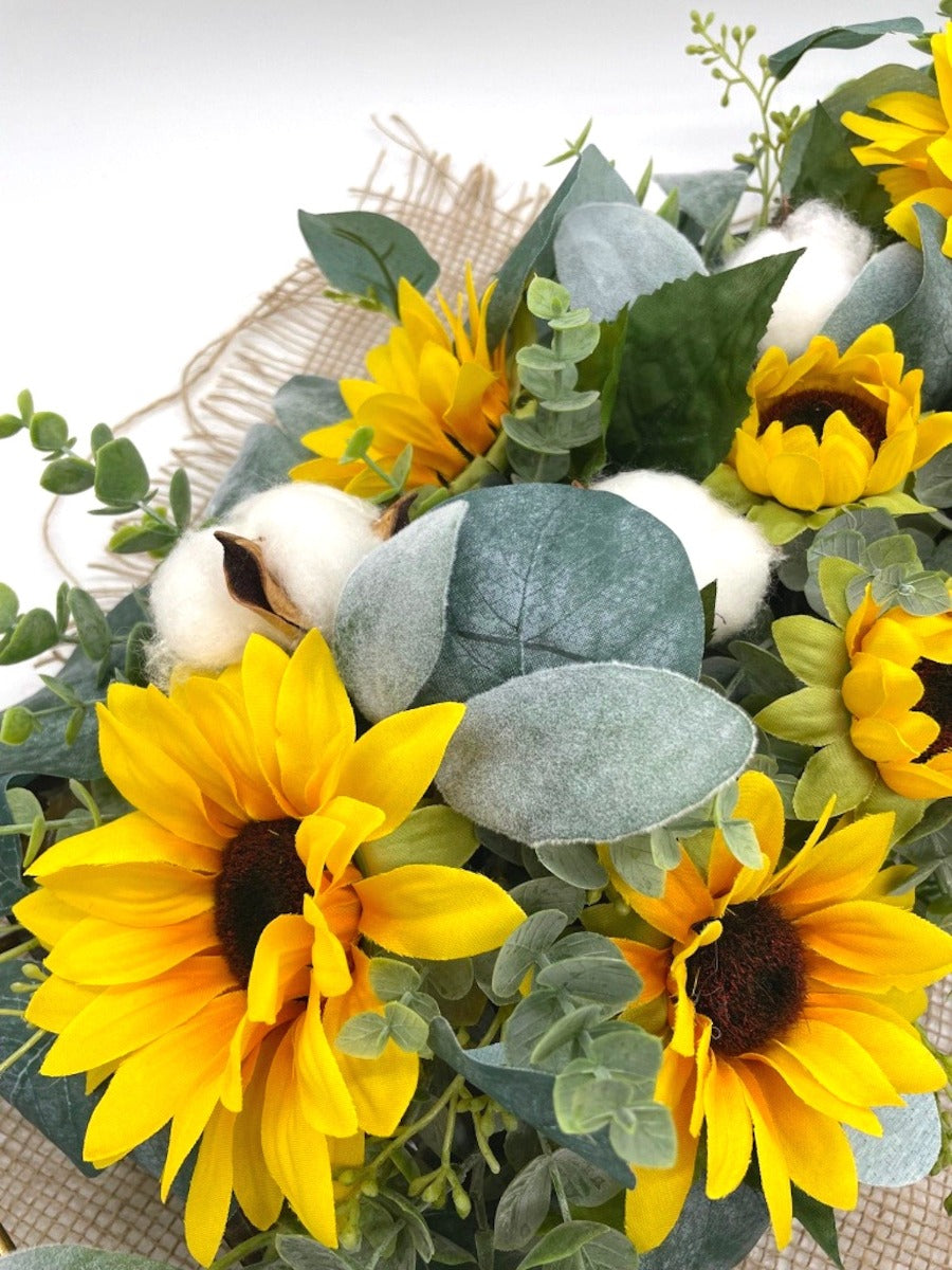 Sunflower Centerpiece for Dining Table, Farmhouse Sunflowers Home Decor for Kitchen
