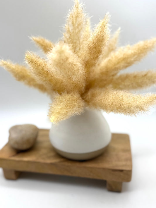 Artificial Wheat Stalks in Ceramic Vase