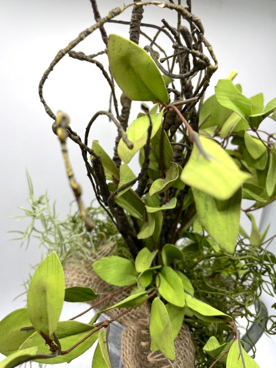 Fake Plants in Tall Metal Vase, Farmhouse Greenery in Galvanized Pitcher
