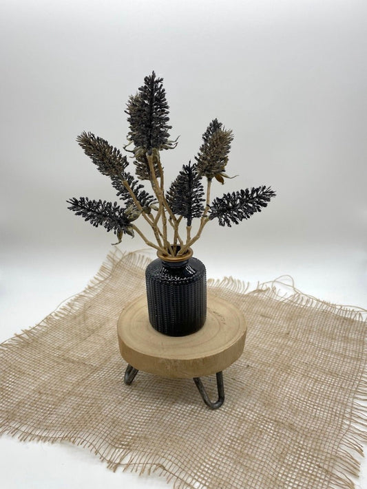 Black Vase Centerpiece with black wheat stems
