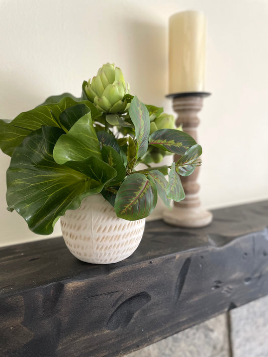 Fake Plants Home Decor, Artificial Plants in Ceramic Pot, Rare Houseplant for Kitchen Counter, Silk Greenery for Living Room & Bathroom, by AllSeasonsHouseDecor
