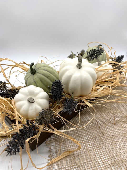 Fall Centerpiece with Pumpkins, Rustic Autumn Arrangement for Living Room