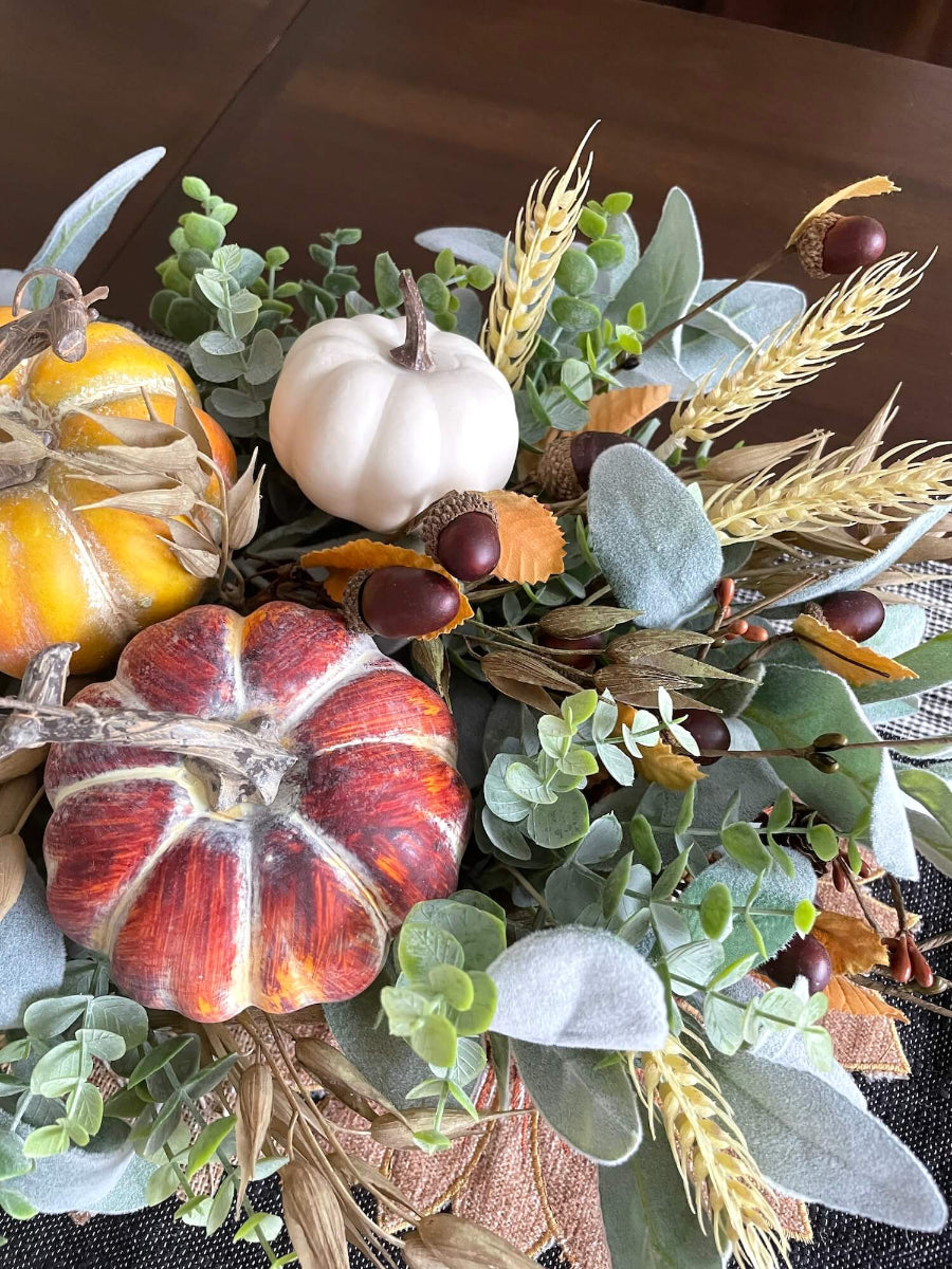 fall harvest centerpiece close up