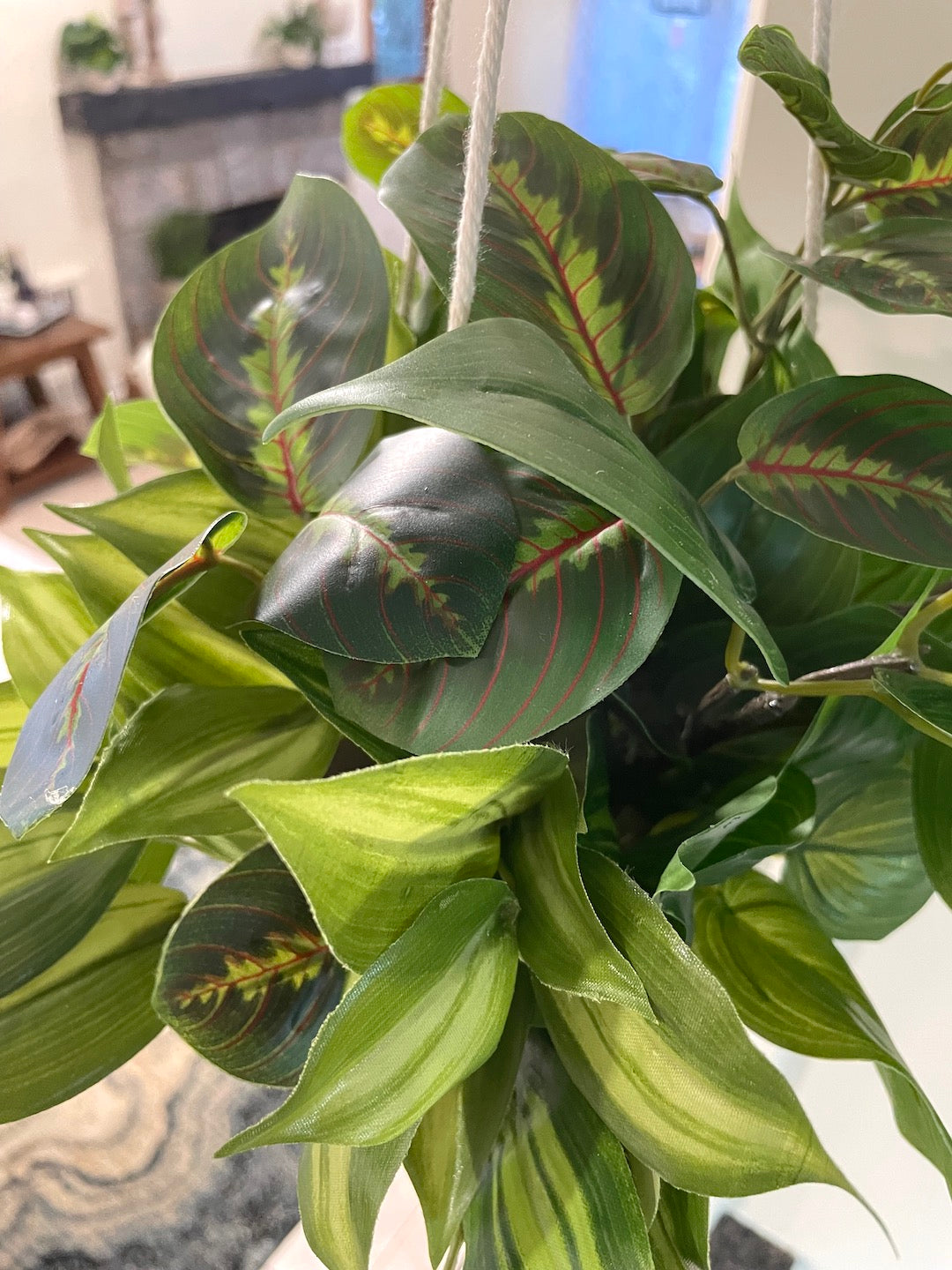 Fake Plants in Hanging Planter, Hanging Plants in White Ceramic Pot, by AllSeasonsHouseDecor