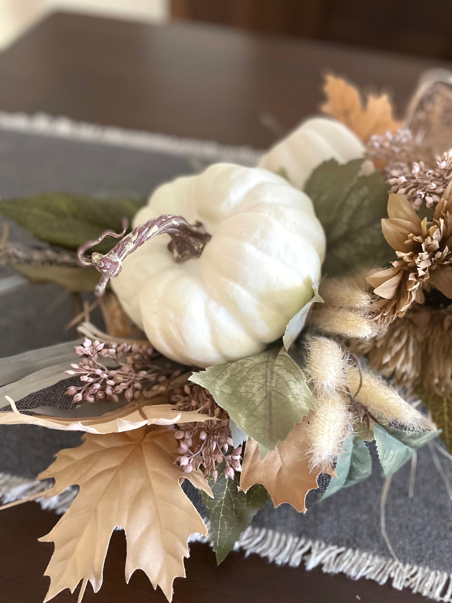 Fall Centerpiece for Dining Table, Rustic Autumn Arrangement, Elegant Thanksgiving Decor