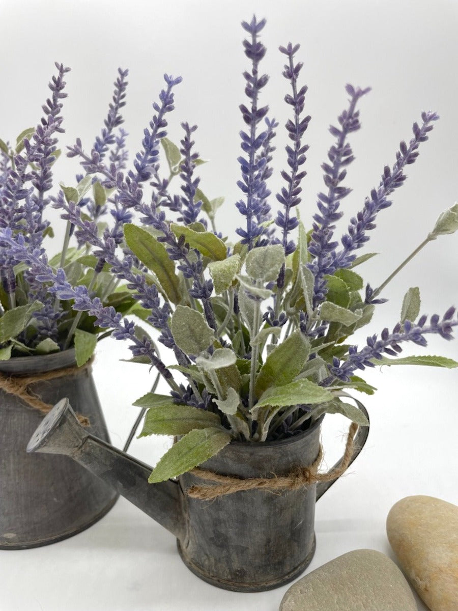 Lavender Arrangements in Metal Vase, Farmhouse table decor, by All Seasons House Decor