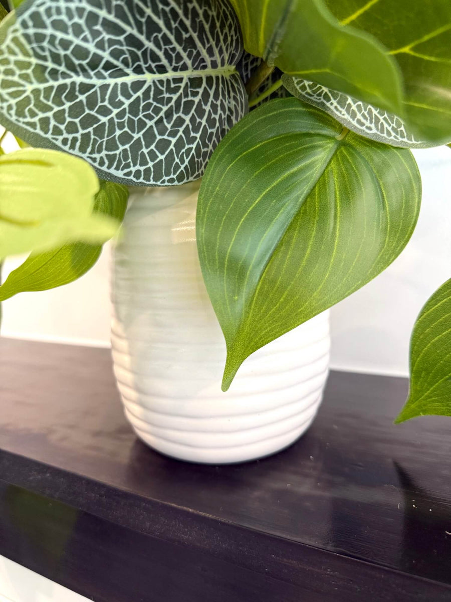 white ceramic vase close up 