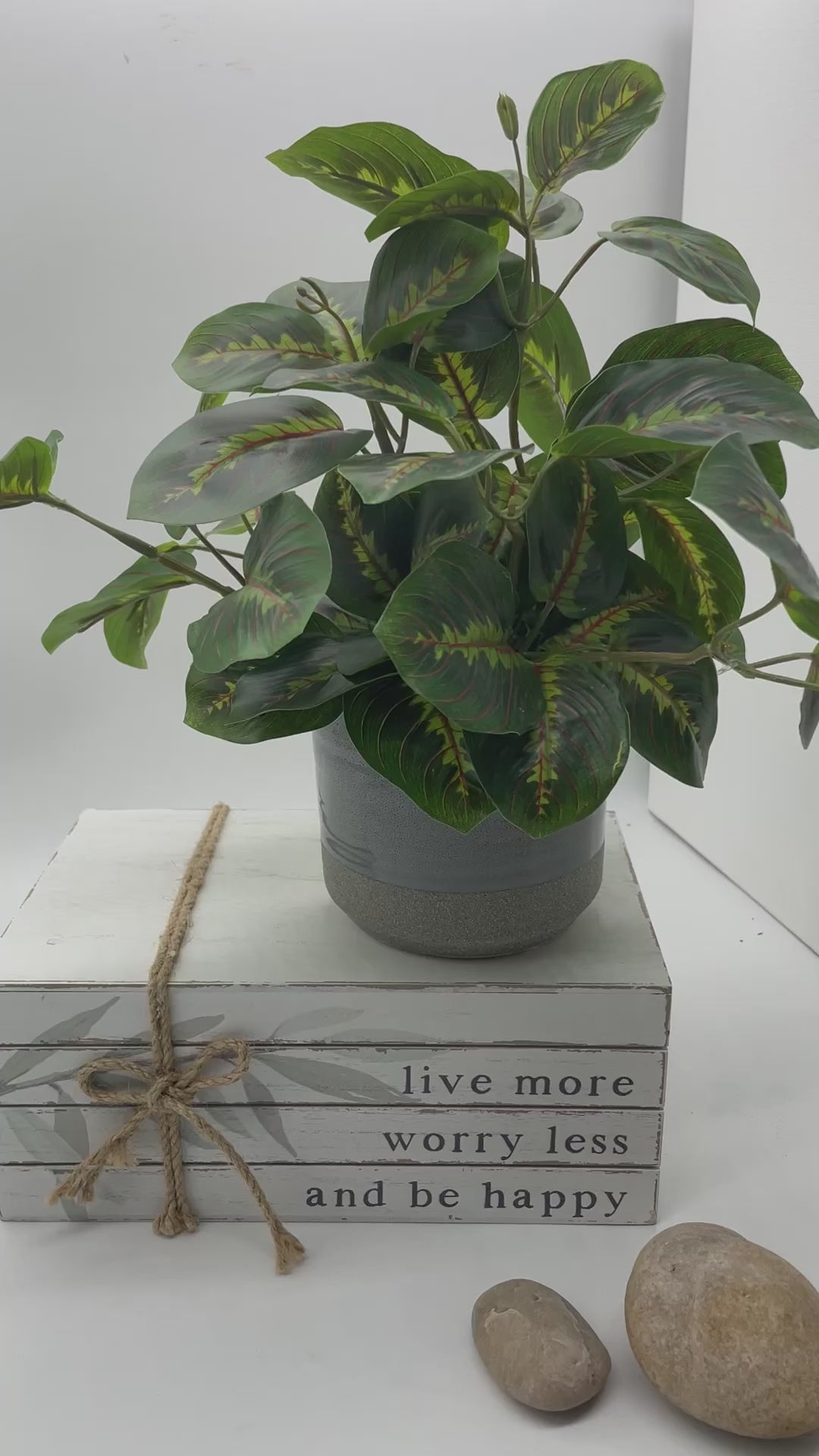 video for Green Fake Plants in Gray Ceramic Pot, High Quality Artificial Plant Home Decor, Faux Greenery for Bathroom, Realistic Silk Plant for Office