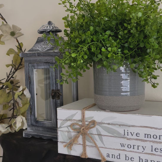 video for Fake Plants in Gray Ceramic Pot, Artificial Greenery for Bathroom, Faux Plant Office Decor, by AllSeasonsHouseDecor