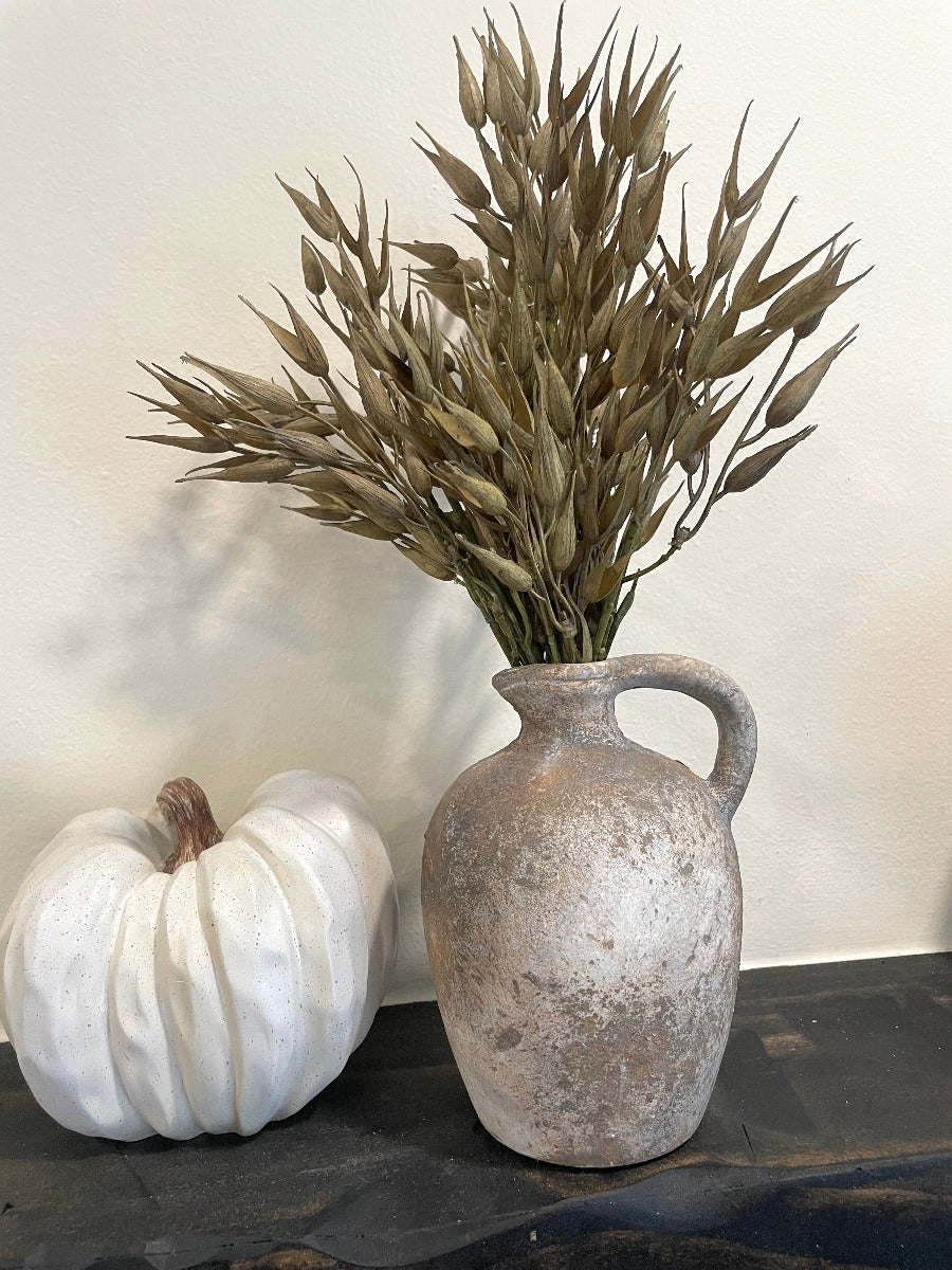 Wheat Decor, Fake Wheat in Farmhouse Vase, Fall Wheat Centerpiece, Rustic Harvest Arrangement