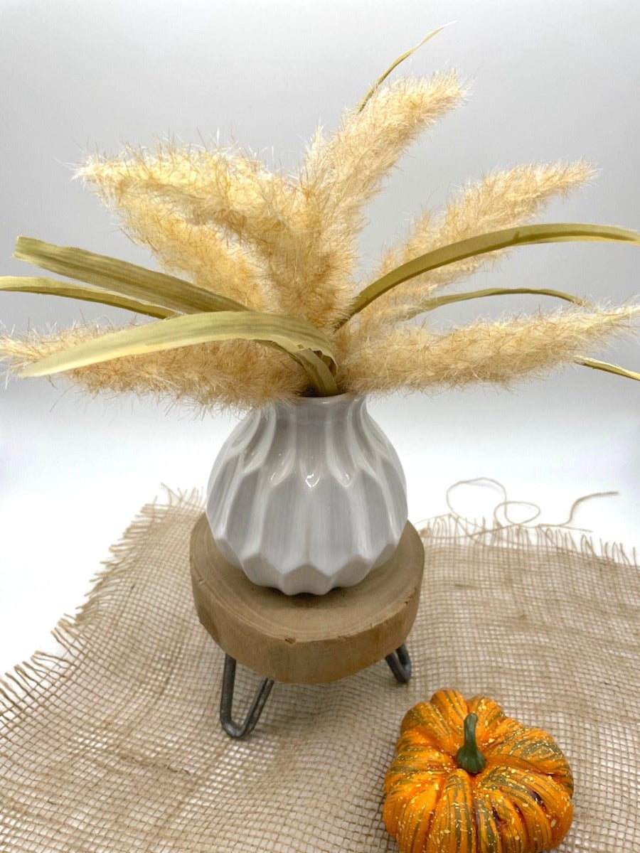 Wheat Arrangement in White Vase