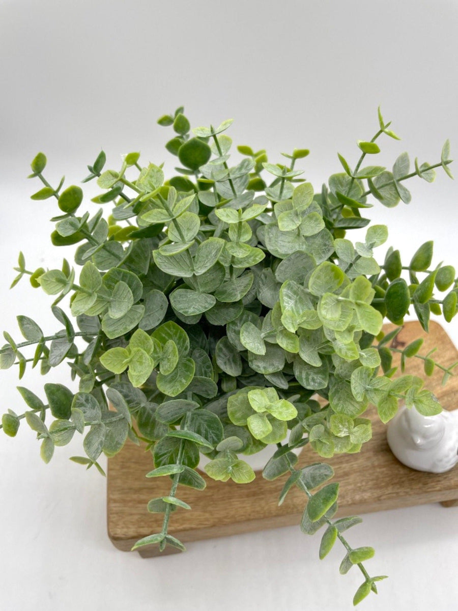 Artificial Eucalyptus in Small Ceramic Vase, Fake Plants Home Decor, by AllseasonsHouseDecor