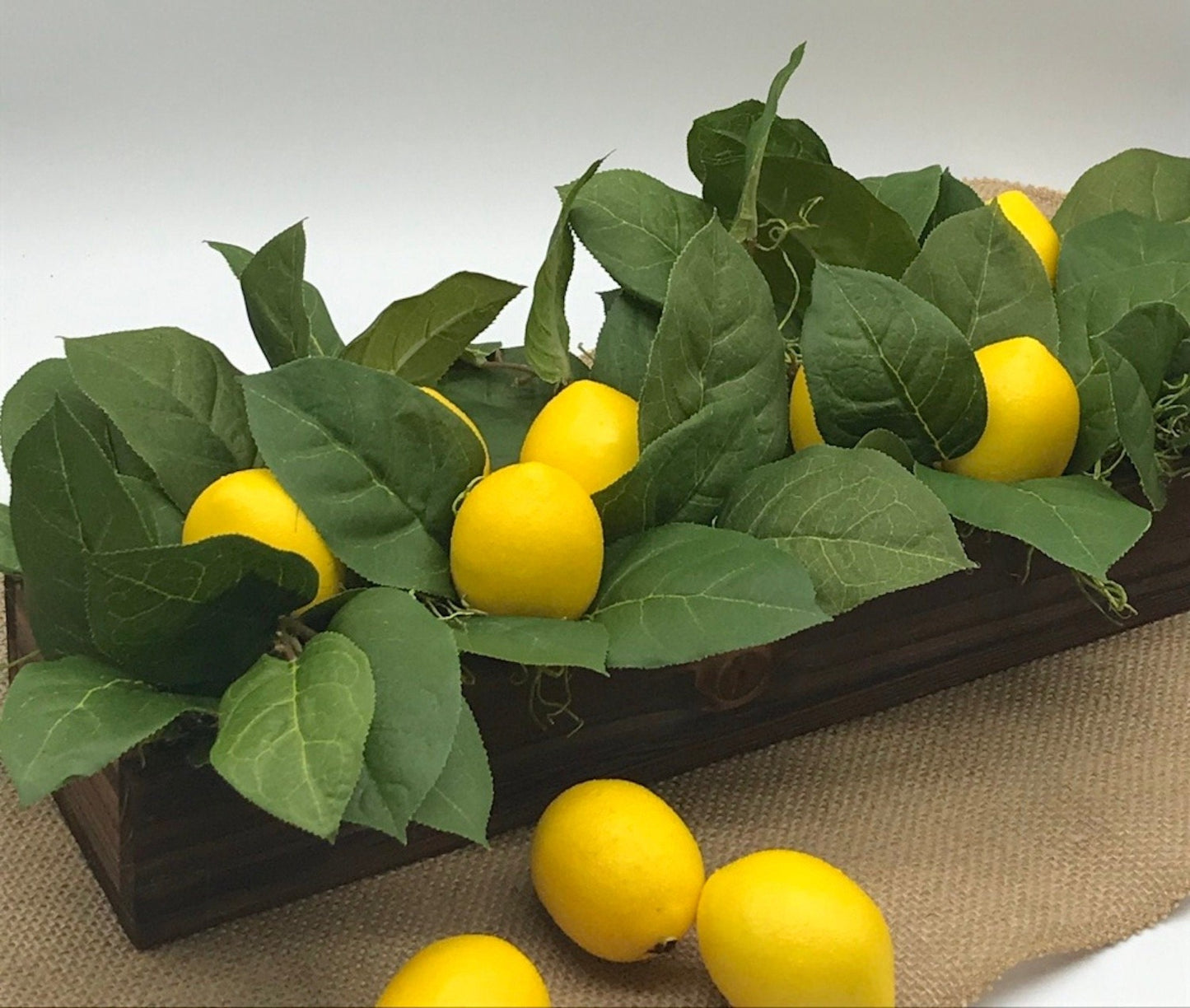 Faux Lemon Arrangement, Citrus Kitchen Island Decor, Farmhouse Centerpiece