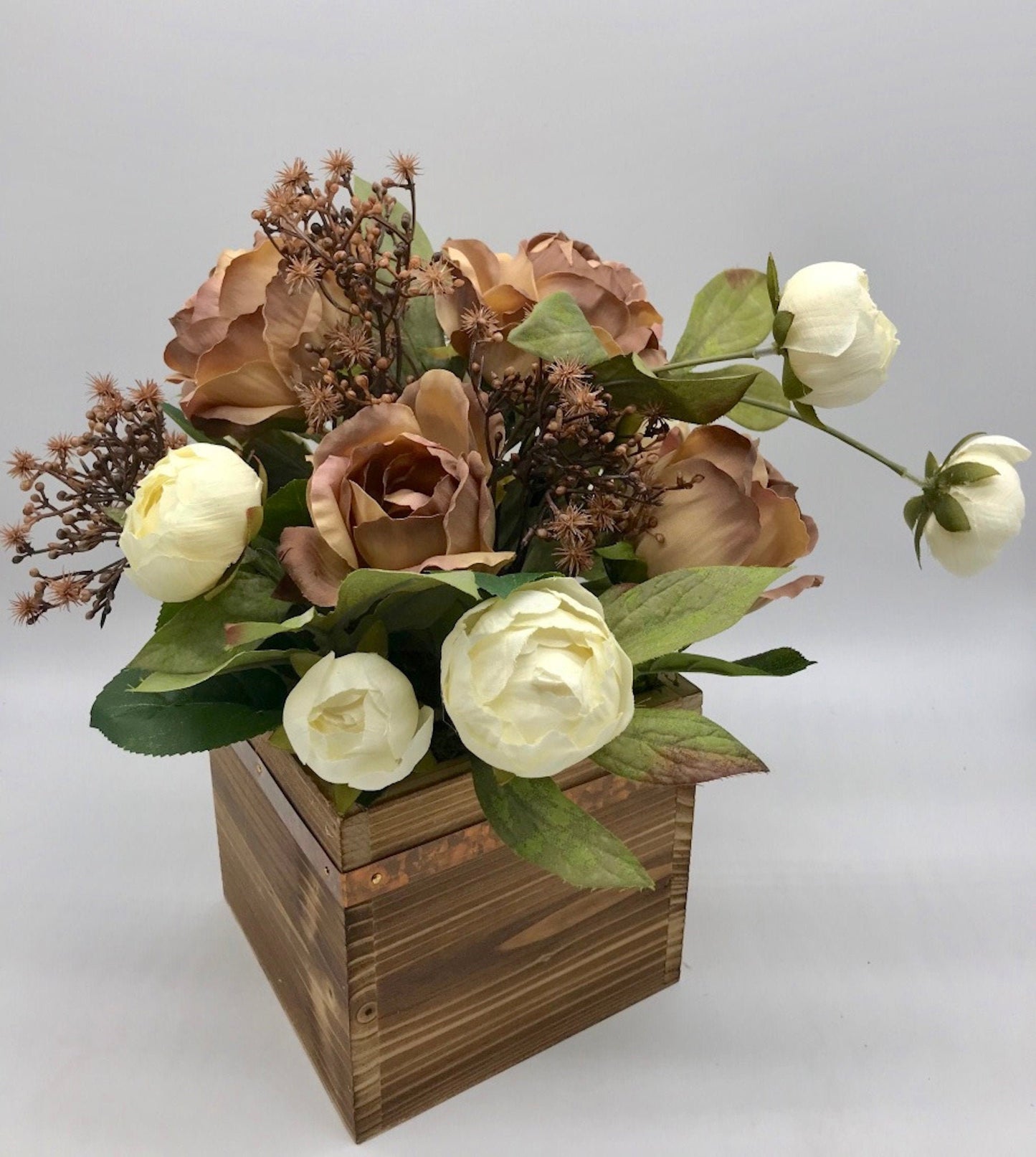 Rustic Floral Centerpiece, Fall Arrangement for Dining Table, Modern Farmhouse Home Decor