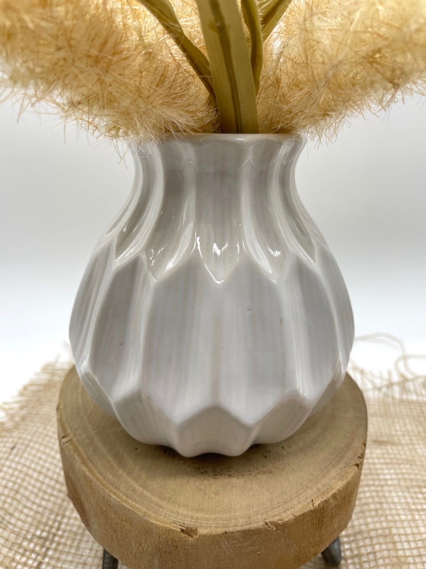 Wheat Arrangement in White Ceramic Vase, Nature Accent Home Decor, Farmhouse Harvest Decoration