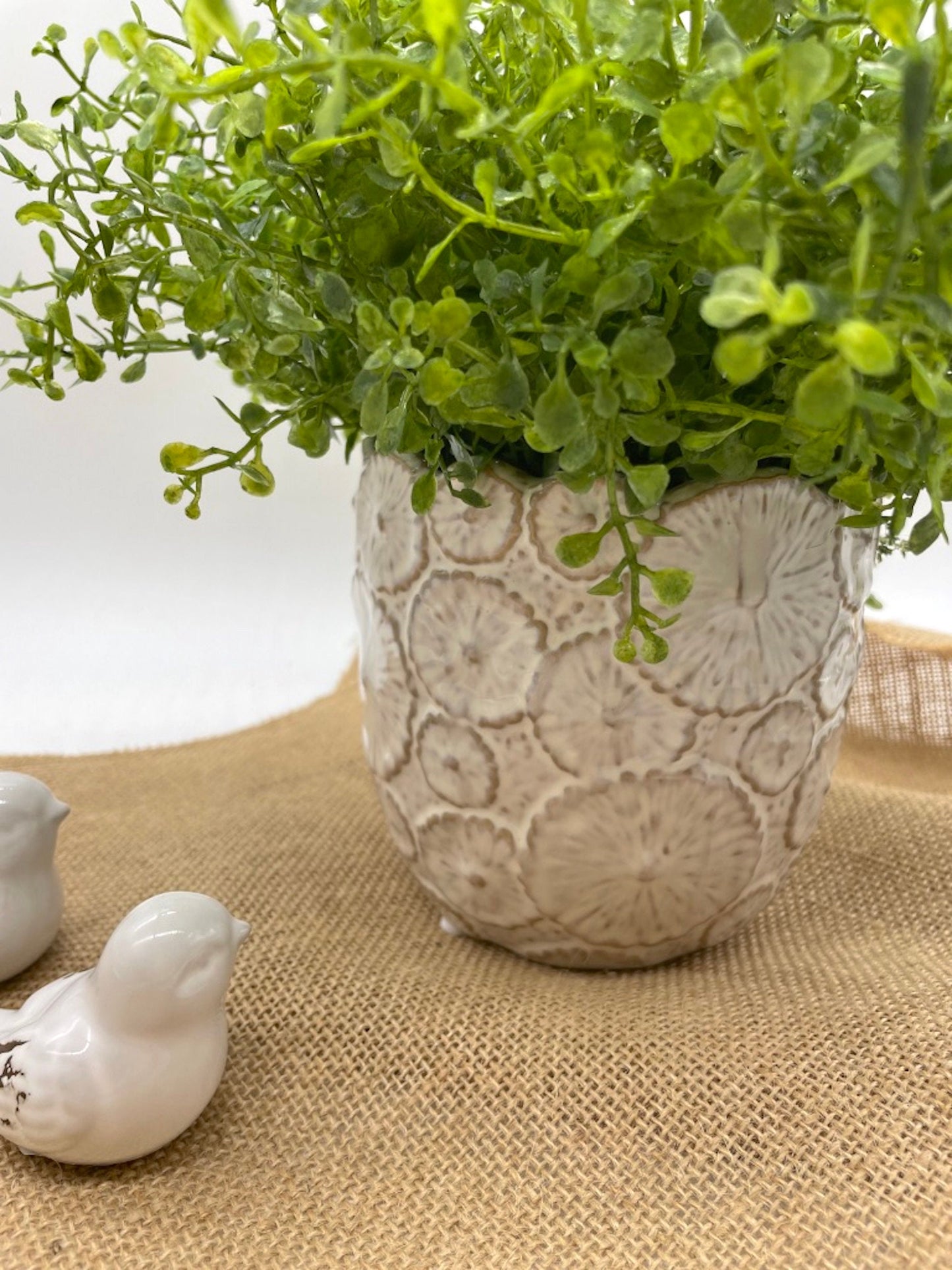 Lifelike Silk Plant in Elegant Ceramic Pot, Greenery Bedroom Decoration